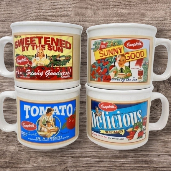 Campbell's Other - Campbell’s Soup Mugs For Houston Harvest 2005 Set of 4 Collectible 3.5” X 4”